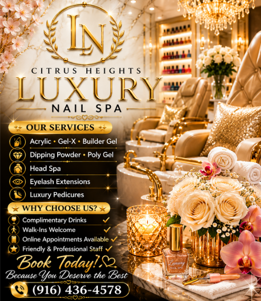 Luxury Nail Spa in Citrus Heights providing premium nail care, head spa, and beauty services.