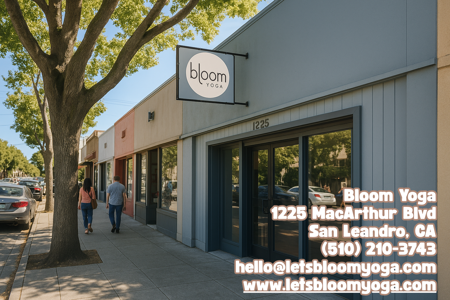 Bloom Yoga is a welcoming San Leandro yoga studio offering classes for all levels in a warm, community-centered space.