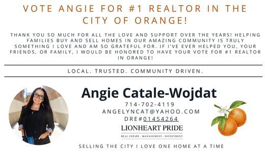 Voted 2025 Best Realtor in the City of Orange!